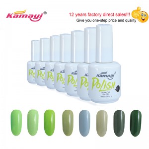 Kamayi Hot Sale 15ml Professional Uv Color Gel Nail Ba Lan Green Style Gel Ba Lan cho Nail Art